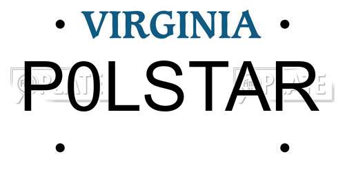 P0LSTAR Virginia License Plate
