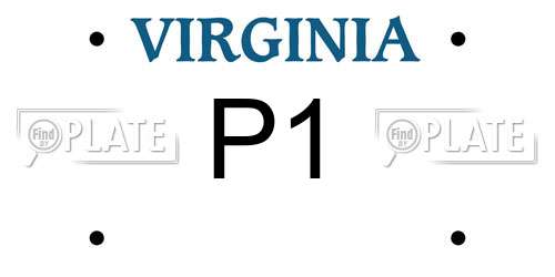 P1 Virginia License Plate