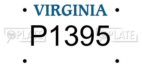 P1395 Virginia License Plate