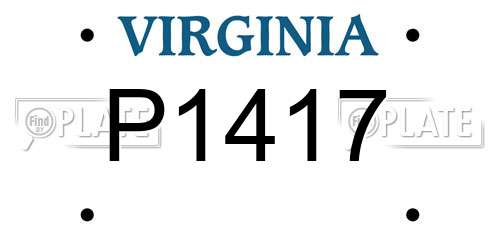 P1417 Virginia License Plate