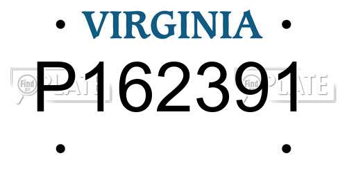 P162391 Virginia License Plate