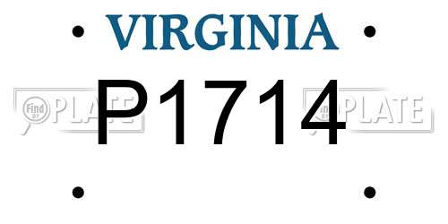 P1714 Virginia License Plate