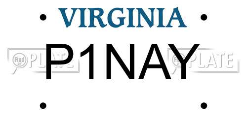 P1NAY Virginia License Plate