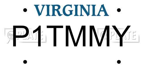 P1TMMY Virginia License Plate