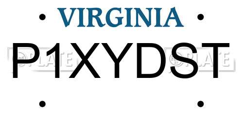 P1XYDST Virginia License Plate