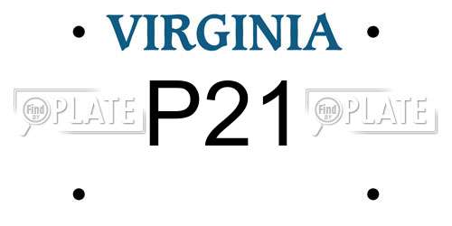 P21 Virginia License Plate