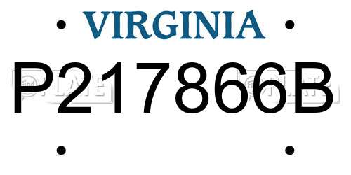P217866B Virginia License Plate