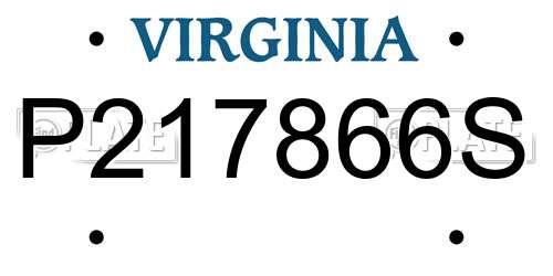 P217866S Virginia License Plate