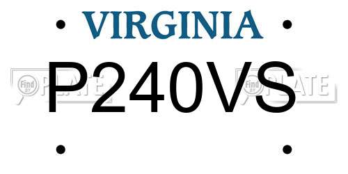P240VS Virginia License Plate