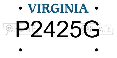 P2425G Virginia License Plate