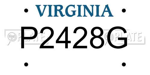 P2428G Virginia License Plate