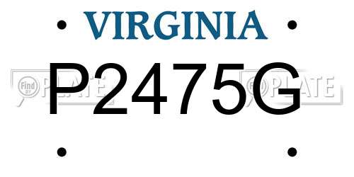 P2475G Virginia License Plate