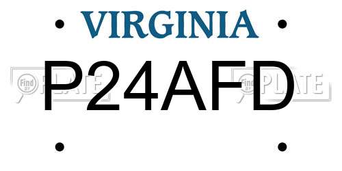 P24AFD Virginia License Plate