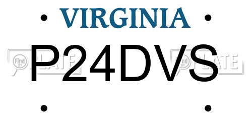 P24DVS Virginia License Plate