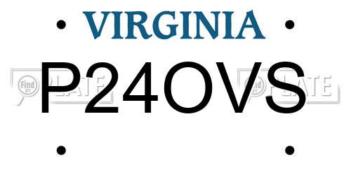 P24OVS Virginia License Plate