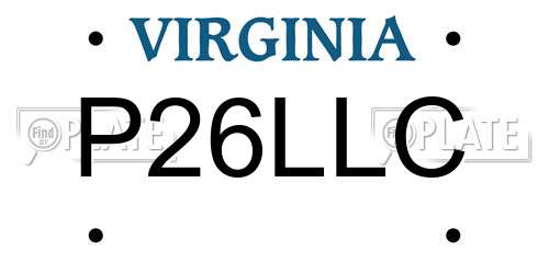 P26LLC Virginia License Plate