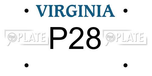 P28 Virginia License Plate