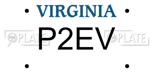 P2EV Virginia License Plate