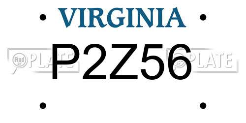 P2Z56 Virginia License Plate
