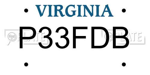 P33FDB Virginia License Plate
