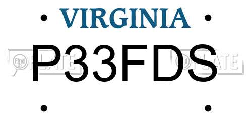 P33FDS Virginia License Plate