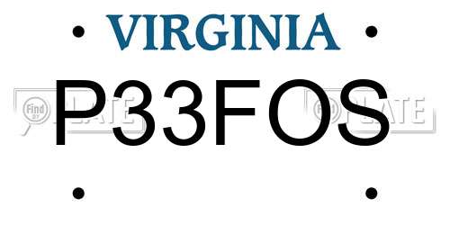 P33FOS Virginia License Plate