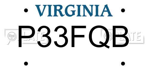 P33FQB Virginia License Plate