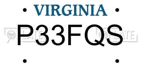 P33FQS Virginia License Plate