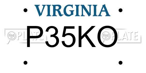 P35KO Virginia License Plate