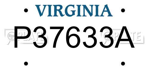 P37633A Virginia License Plate