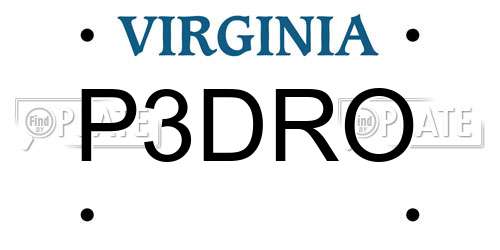 P3DRO Virginia License Plate