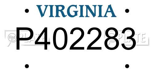 P402283 Virginia License Plate