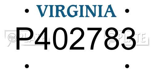 P402783 Virginia License Plate