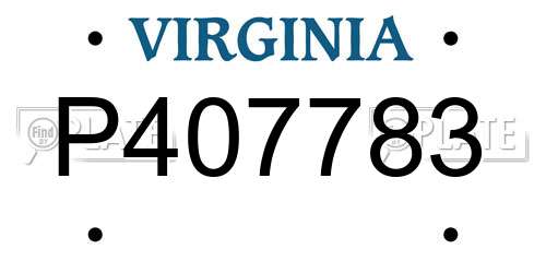 P407783 Virginia License Plate