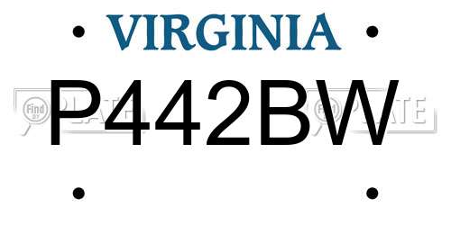 P442BW Virginia License Plate