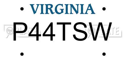 P44TSW Virginia License Plate