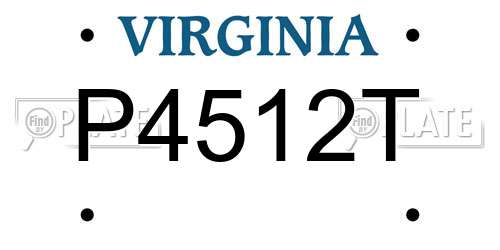 P4512T Virginia License Plate