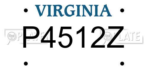 P4512Z Virginia License Plate