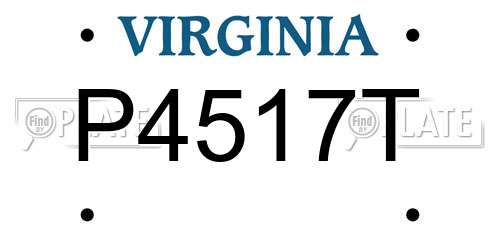 P4517T Virginia License Plate