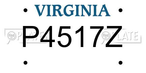 P4517Z Virginia License Plate