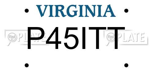 P45ITT Virginia License Plate