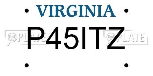 P45ITZ Virginia License Plate
