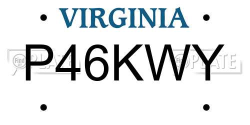 P46KWY Virginia License Plate