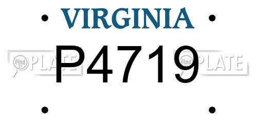 P4719 Virginia License Plate