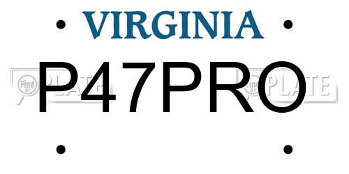 P47PRO Virginia License Plate
