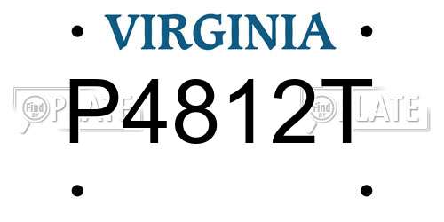 P4812T Virginia License Plate