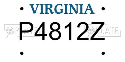P4812Z Virginia License Plate