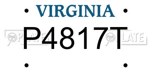 P4817T Virginia License Plate