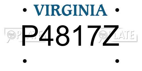 P4817Z Virginia License Plate