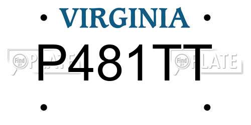 P481TT Virginia License Plate
